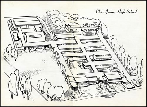 Historical Graphic of CJHS campus rendering
